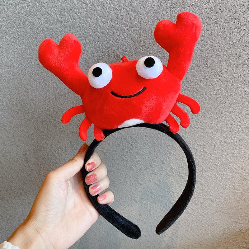 

Cute Cartoon Crayfish Headband: Plush Animal Crab Hairpin for Selfies