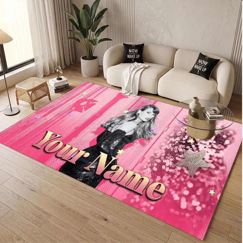 Custom Name Crystal Velvet Rug,Taylor Swift Comfortable Anti Slip Floor Mat For Room Decoration