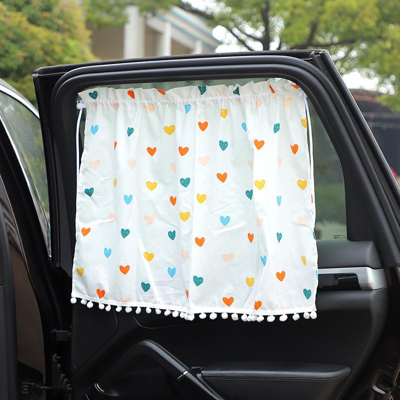 Suction Cup Curtain In The Car Window Sunshade Cover Cartoon Universal Side Window Sunshade UV Protection For Kid Baby Children