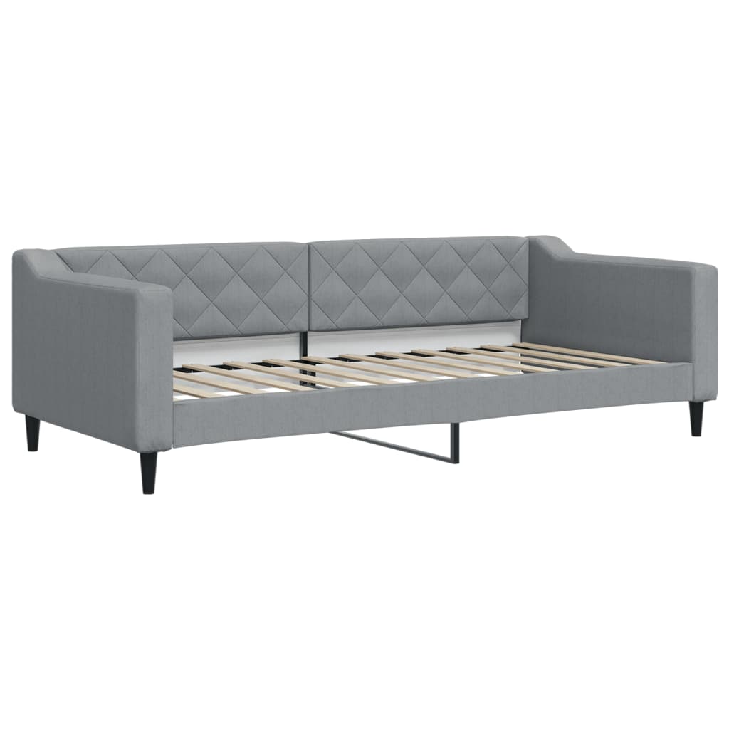Vidaxl Sofa Rozsuwana Z Materacami, Jasnoszara, 90X200 Cm, Tkanina