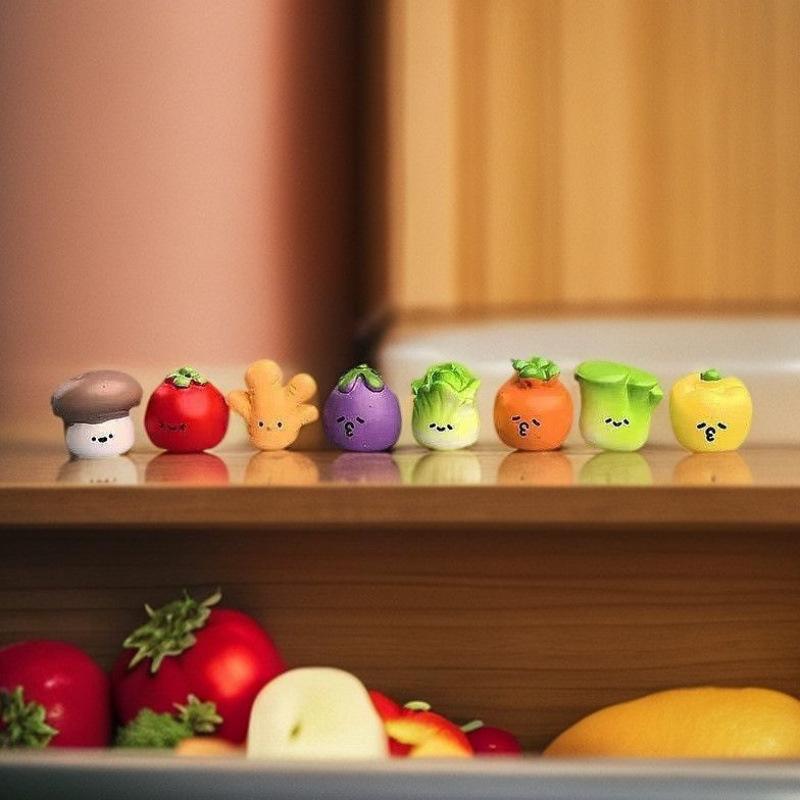 Kawaii Mini-Gemüsefiguren Niedliche japanische Harz-Schreibtischornamente Langeweile-Vertreiber Für Büro-Computer-Schreibtischdekoration