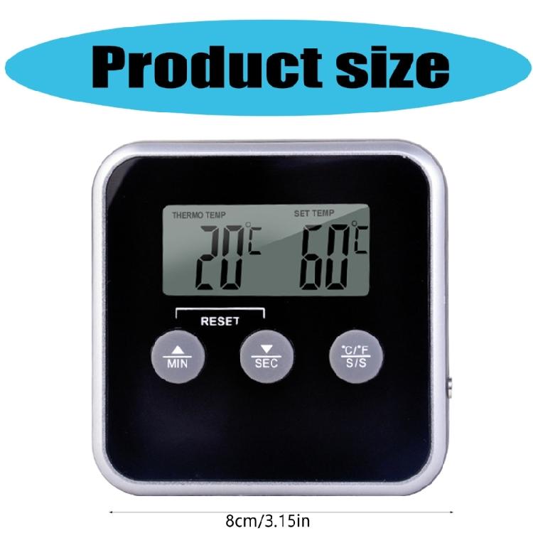 Food Thermometers with Timer Function Digital Temperature Detector Stainless Probe for Cooking Electronic Thermometers