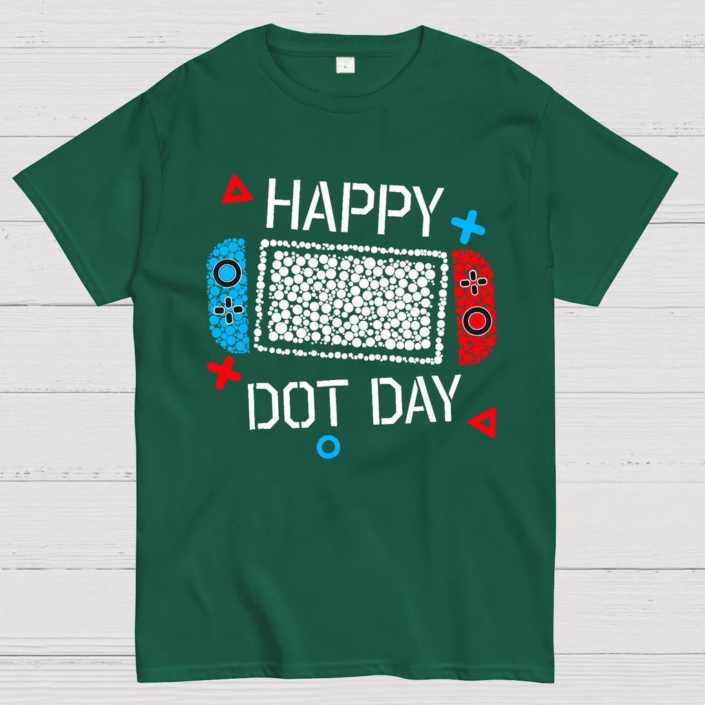 Happy International Dot Day Game Controller Cotton Summer Casual Cool Loose T-Shirt