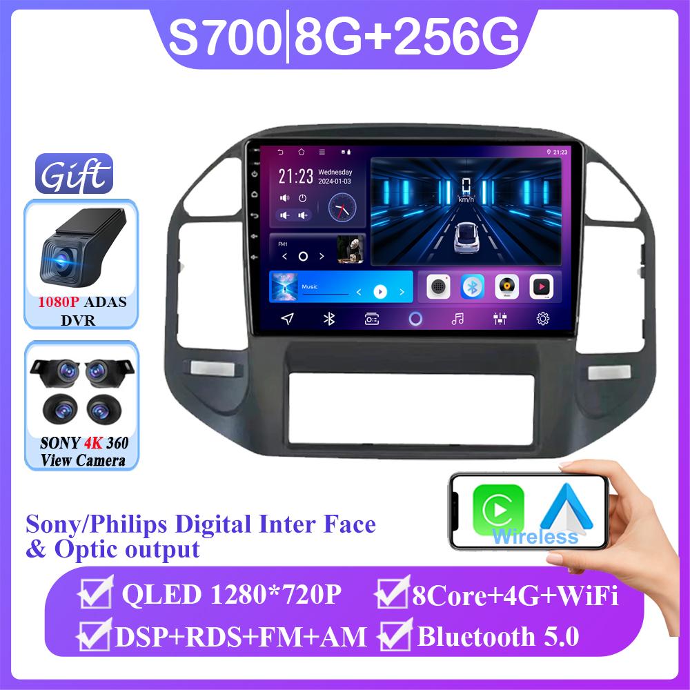 Kabelloses Android Autoradio für Mitsubishi Pajero 3 V70 V60 1999-2006 Auto Autoradio Carplay Multimedia GPS Navigation Kein 2din 4G