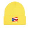 Flag of Puerto Rico Warm Knitted Cap Beanie, Patriotic Skullies Beanies Winter Candy Color Leisure Bobble Hat Knitted Hat Beanie