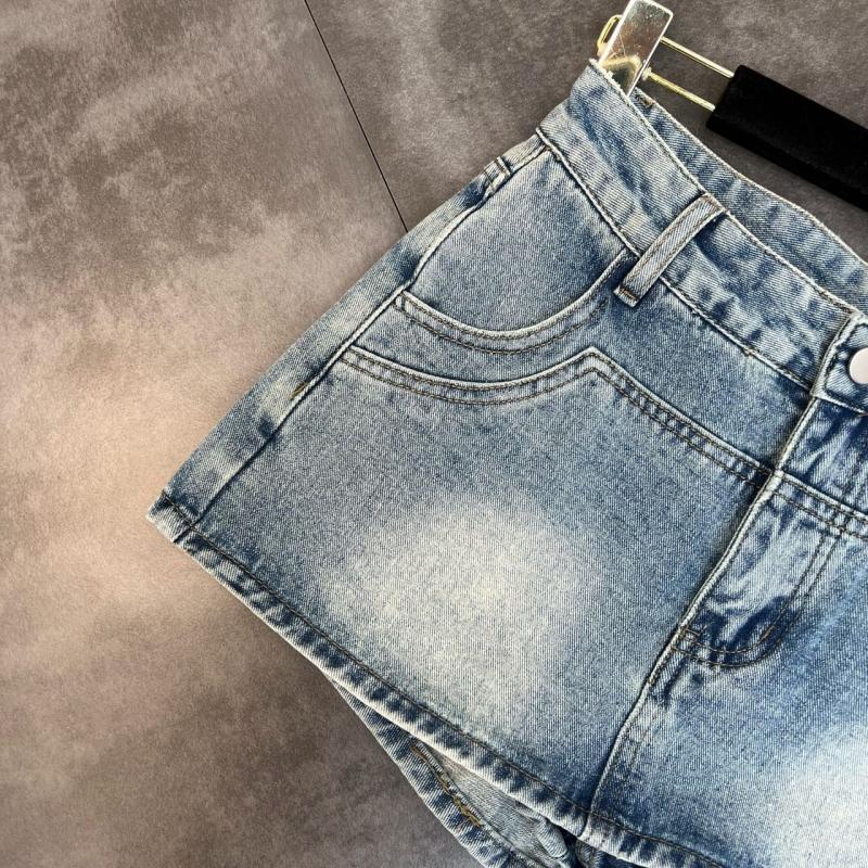 Denim Mini Skirt Women Summer High Waisted Slim A-line Skirt Shorts Female Streetwear Vintage Y2K Casual Simple Blue