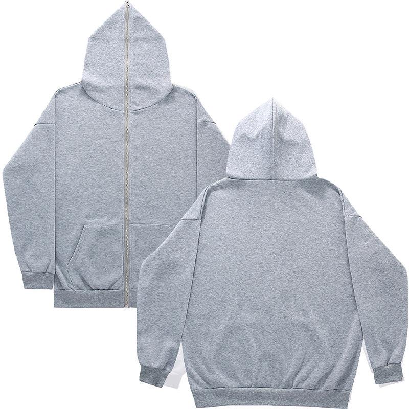 Men's Solid Color Full Zip Hoodie Sweatshirt