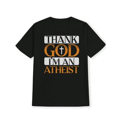 Black Versatile GODALMIGHTY Men's Top, Men's Casual Crew Neck T-Shirt, Men's Gift