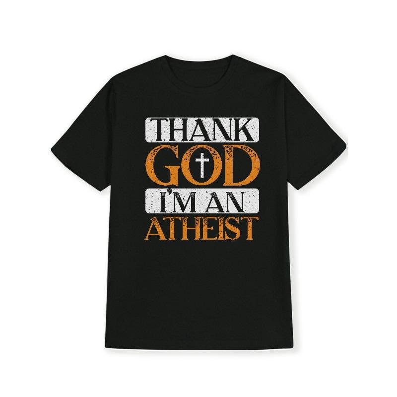 Black Versatile GODALMIGHTY Men s Top, Men s Casual Crew Neck T-Shirt, Men s Gift S чёрный