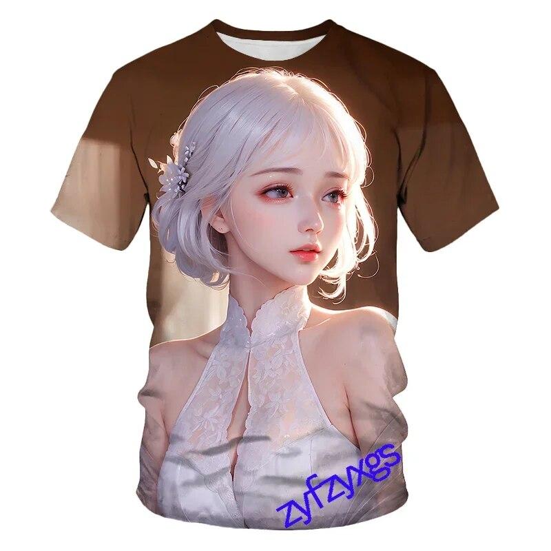 New Summer Tide Little Elder Sister Picture Men T-Shirts Casual 3D Print Tees Hip Hop Personality Round Neck Short Sleeve Tops