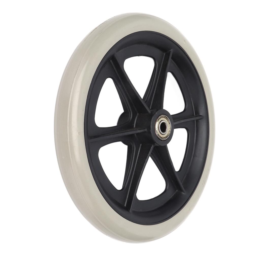 Wheelchair Wheel 8in PU Walker Caster Replacement Skidproof with Ball Bearing Grey