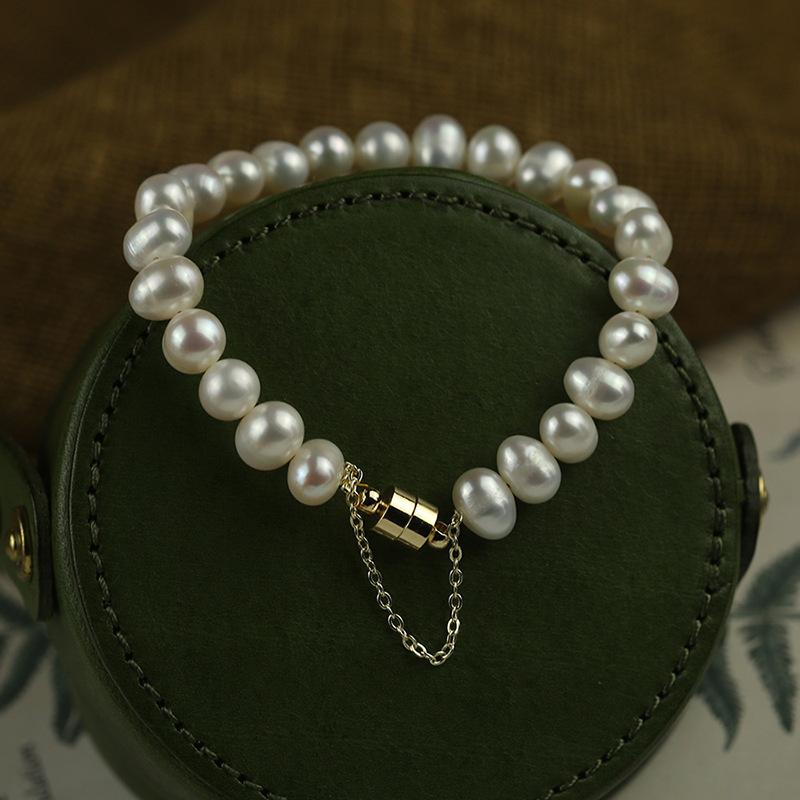 Korean high sense fashion personality trendy freshwater pearl bracelet Internet celebrity temperament design sense beaded bracelet jewelry