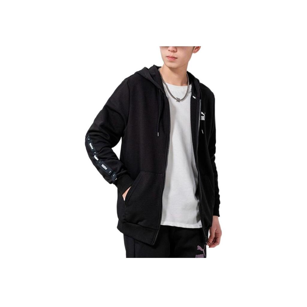 Puma Essential Hooded Sports Jacket Men Outerwear Black 849555-01