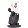 Resin Chef Statue Nordic Barrel Figurine Restaurant Tabletop Decoration Craft Gift