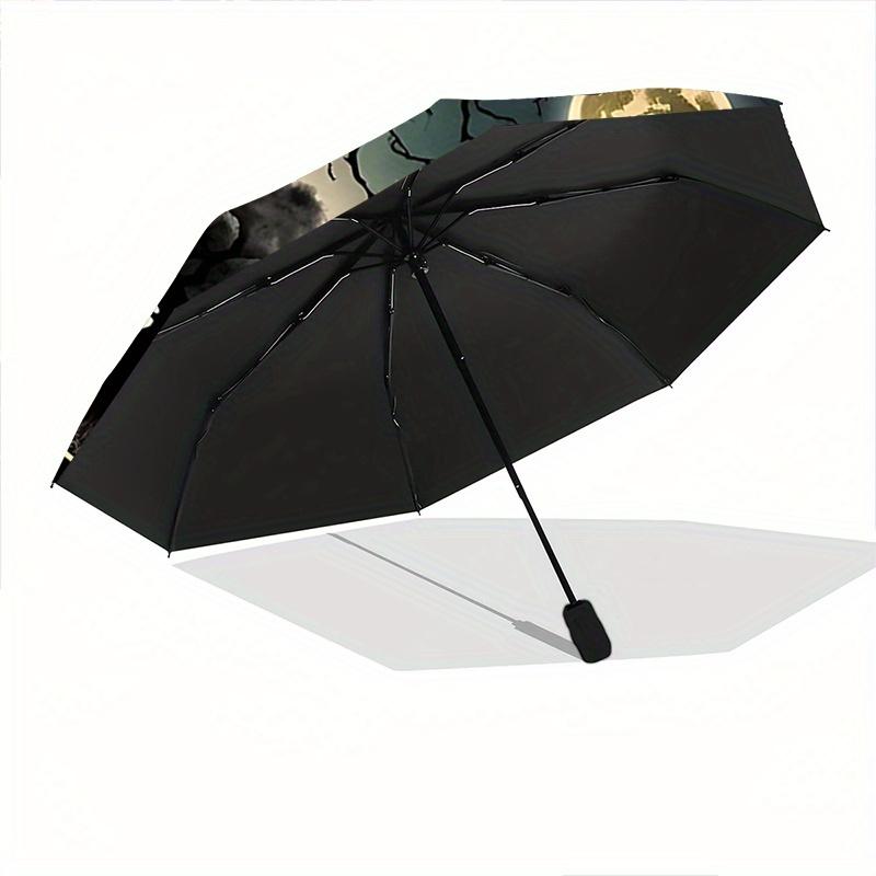 1pc Yin Yang Tree Automatic 3-Fold Umbrella Design, Cute Cartoon Pattern, Portable Outdoor Umbrella, Perfect, Holiday Gift for Disney fans.U100