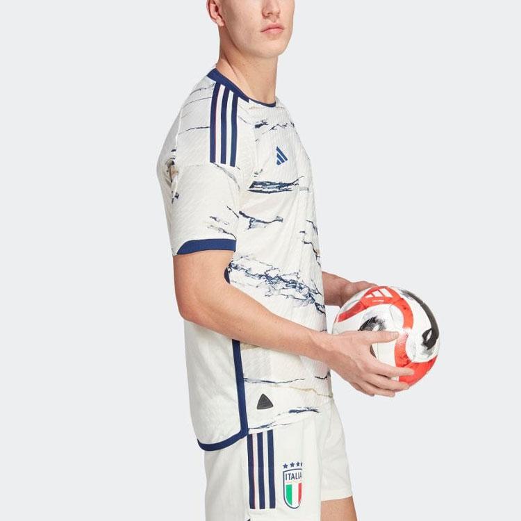 Adidas Logo Print Striped Sports Short Sleeve T-Shirt Men Tops Beige HS9894