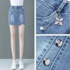 Summer New Slim High Wait Denim Short Skirt Women Washed Korean Fashion Simple Pocket Zipper Straight Shorts
