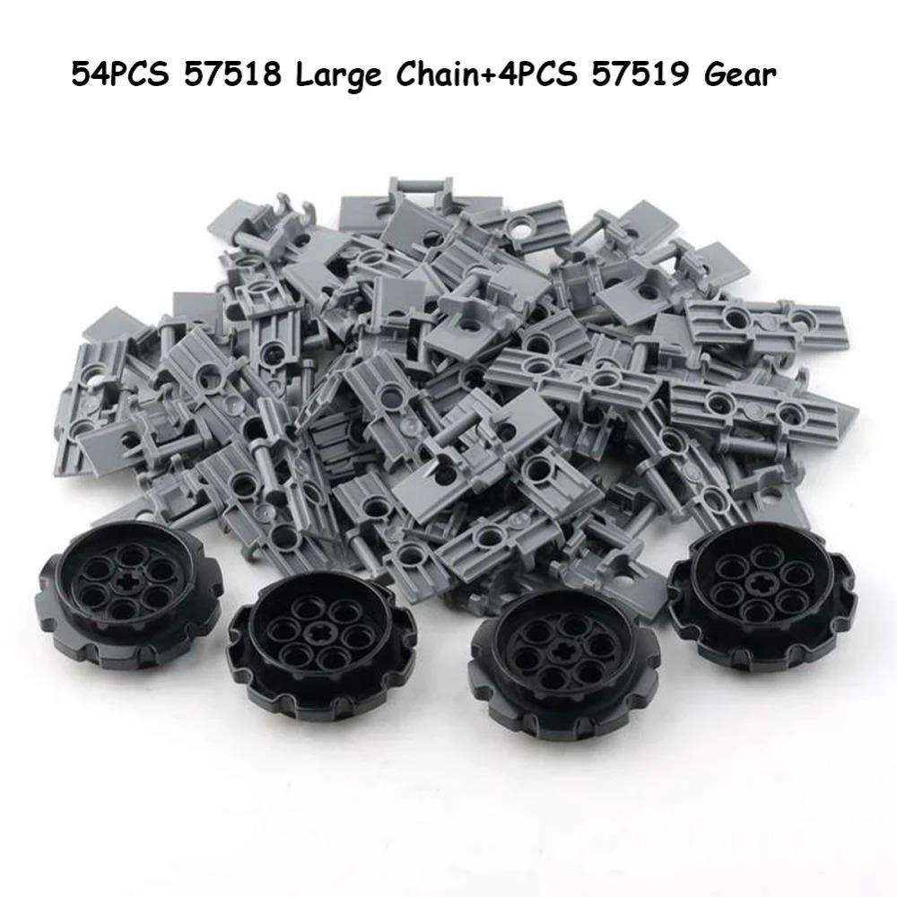 Legoeds-compatible Technical Tracks and Wheels Pack Gears and Axle Set Tank Chain Crawler for 3711 3873 57518 88323 15379 14696