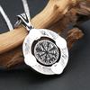 Nordic Vikings Rotate Rune Pendant Necklaces For Men 316L Stainless Steel Viking Compass Necklace Fashion Amulet Jewelry Gifts