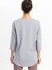 Loopa Basic for Training and Light Size M Women's T-Shirt, 3/4 Sleeve, Quick-Drying, Cool-Touch, Sports, Gray,