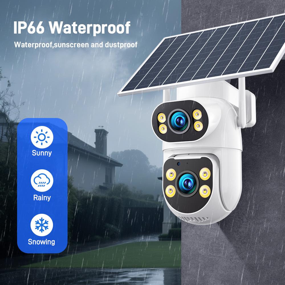 4G Solar Dual-Lens 360° Panoramic HD Night Vision Wireless WiFi Camera