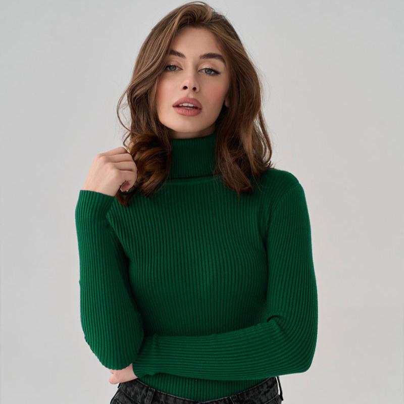 Women's Turtleneck Sweaters Long Sleeve Ribbed Mock Neck Sweater Spring Fall Slim-Fit Basic Layer Knit Pullover Lightweight Underwear Tops for Women