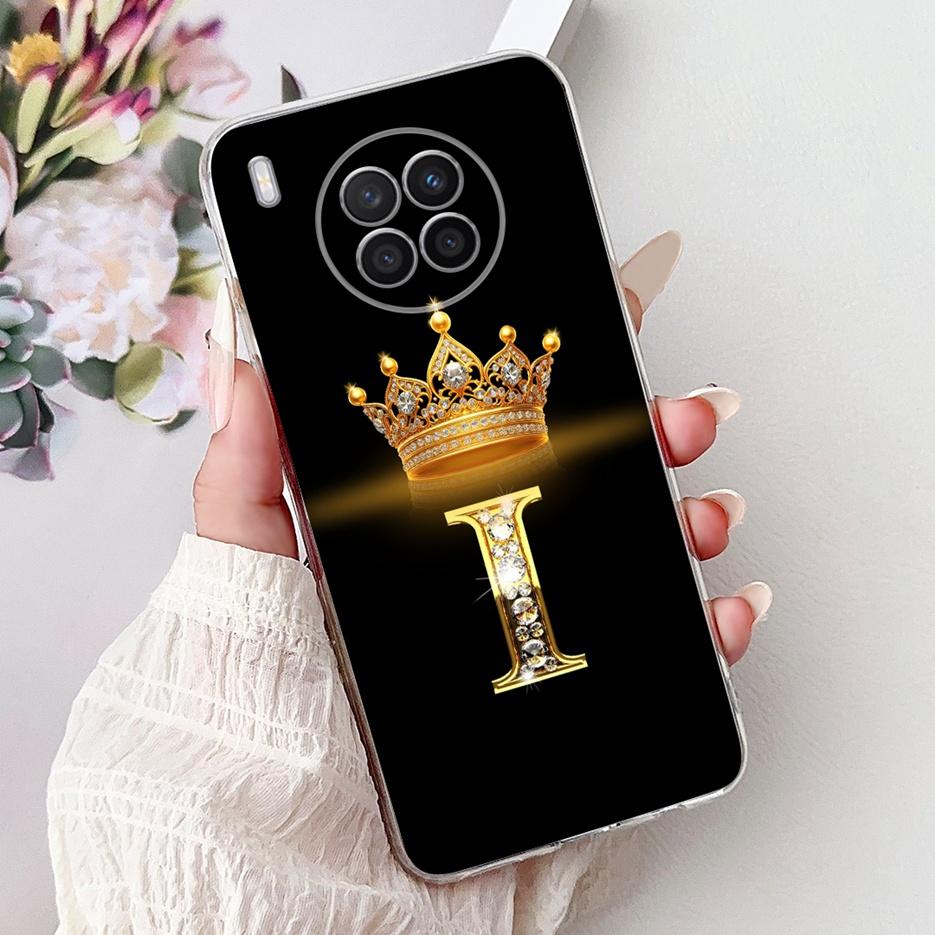 For Huawei Nova 8i Case Honor 50 Lite New Crown Letters Cover Clear Silicone Soft Slim Phone Case For Honor 50 Lite Nova8i Shell