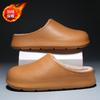Waterproof and Non-slip Slippers Winter New Velvet Warm Thick Bottom Home Couple Baotou Cotton Mop