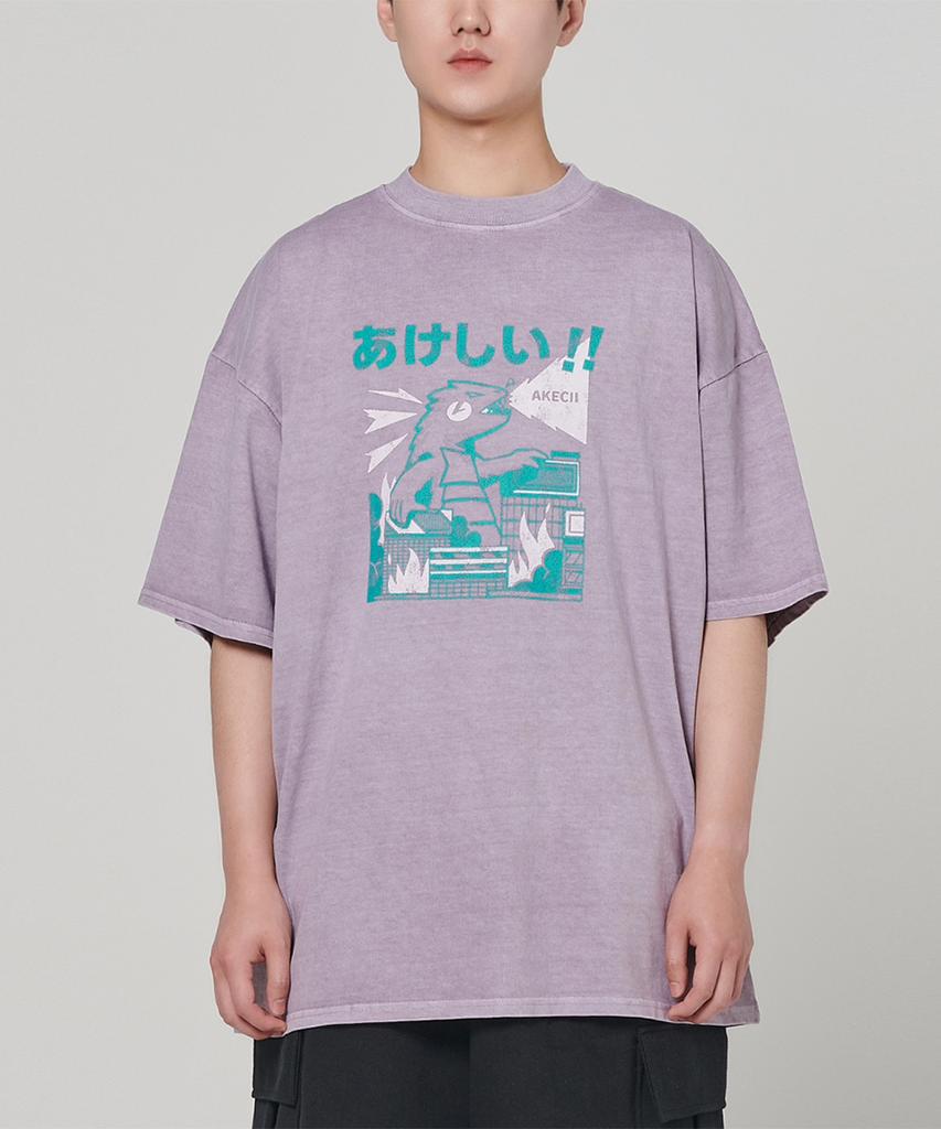 Akesi Godzilla Pigment Short Sleeve T-Shirt Purple
