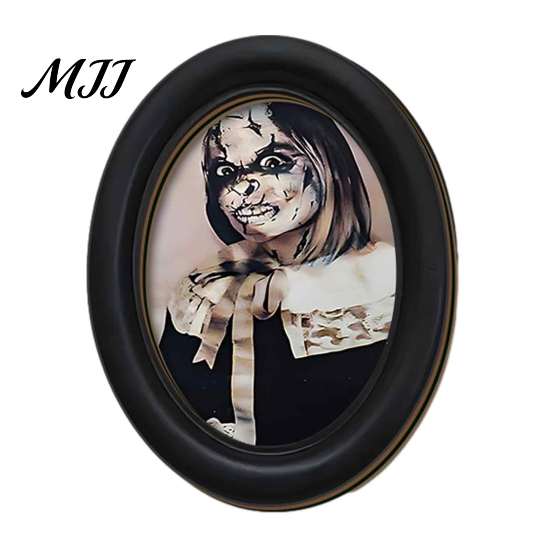 Retro Halloween Party Supplies Celebrity Landscape Oval Wall Sign, Vintage Gothic Print Hanging Plaque, Unique Gifts Wooden Frame Art Decor
