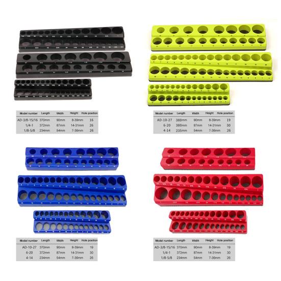 3Pcs Magnetic Socket Organizer Storage Rack Large Capacity Heavy Duty Universal Drive Metric SAE Socket Tray