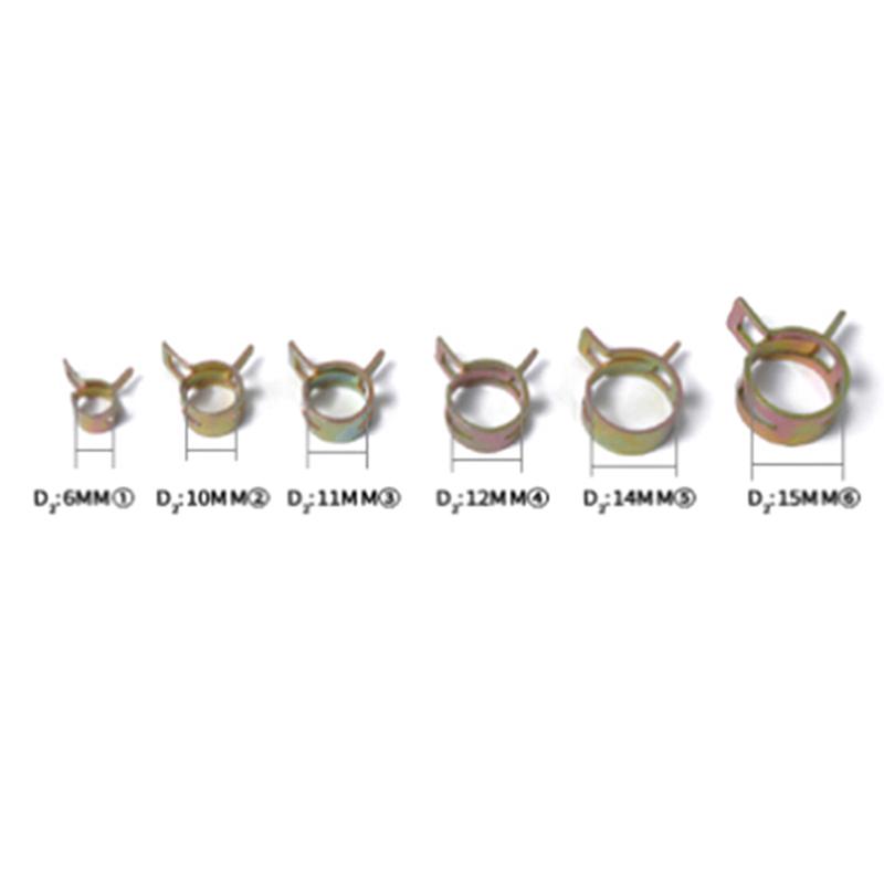 10Pcs 6-15Mm Spring Clip Vacuum Fuel Oil Hose Line Air Tube Band Clamp 6 Sizes