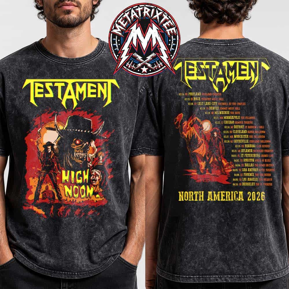 Testament High Noon Tee, Spring 2026 North America Tour Black Washed T-Shirt