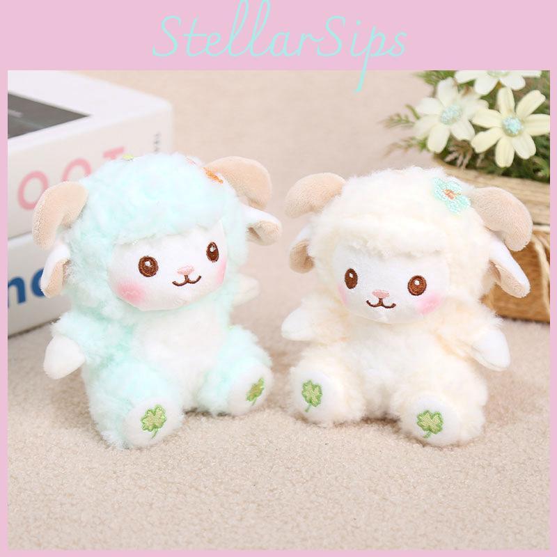 Portachiavi Pecora di Peluche con Lana Colorata per Bambini e Adulti