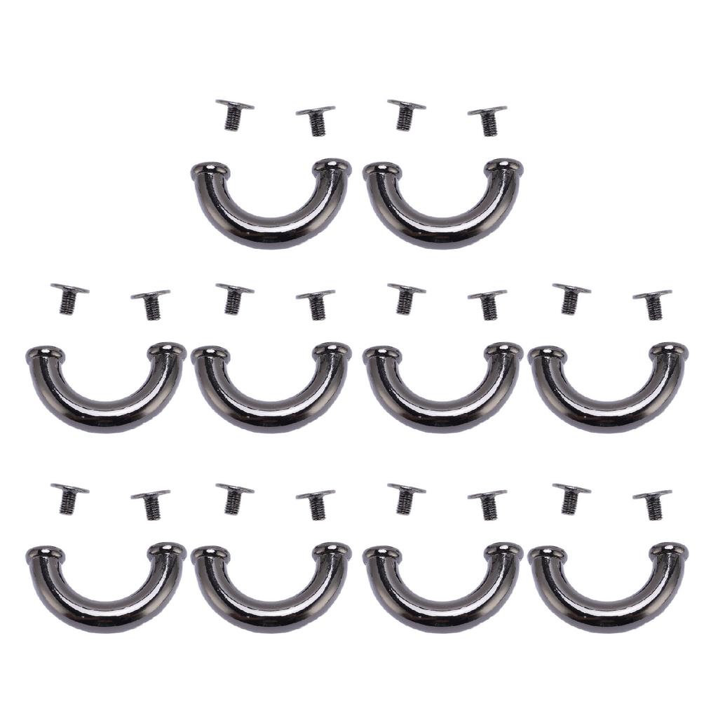 10 Seturi Conector U Cataramă Gunmetal 16.5x11x6mm Catarame Pod Arc 5.5mm Șuruburi Fier Încrucișate f