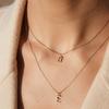 Women Tiny Letter A-Z Initial Necklaces, Small Shiny Letter Girl Chain Choker, Gold Color Stainless Steel Layered Collar Jewelry