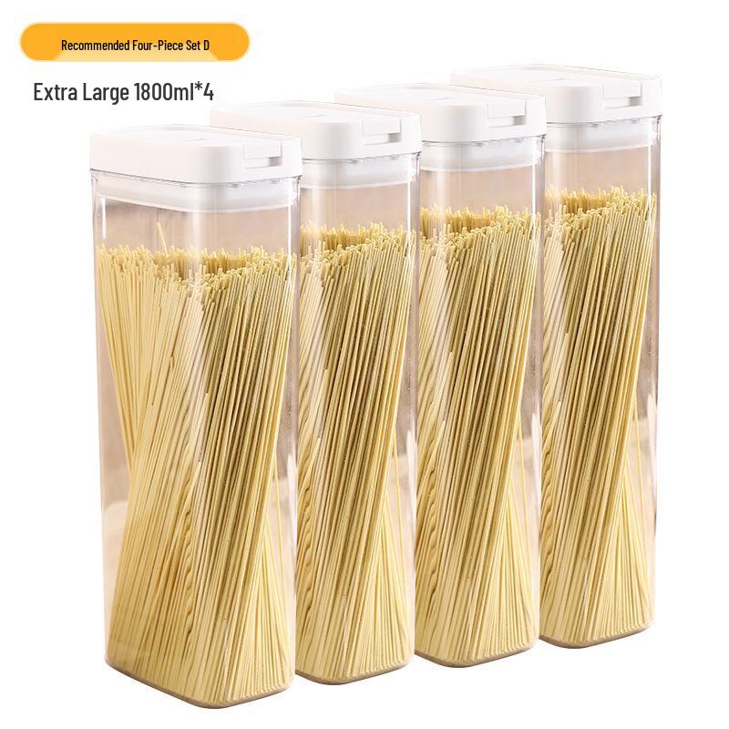 Rectangular Airtight Food-Grade Noodle Storage Jar for Kitchen