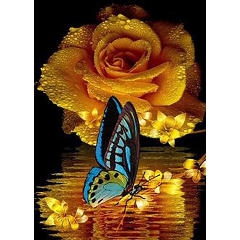 

DIY 5D алмазная живопись полная круглая дрель бабочка цветок Алмазная вышивка крестиком мозаика стены книги по искусству домашний декор подарок Full Round 20x30CM