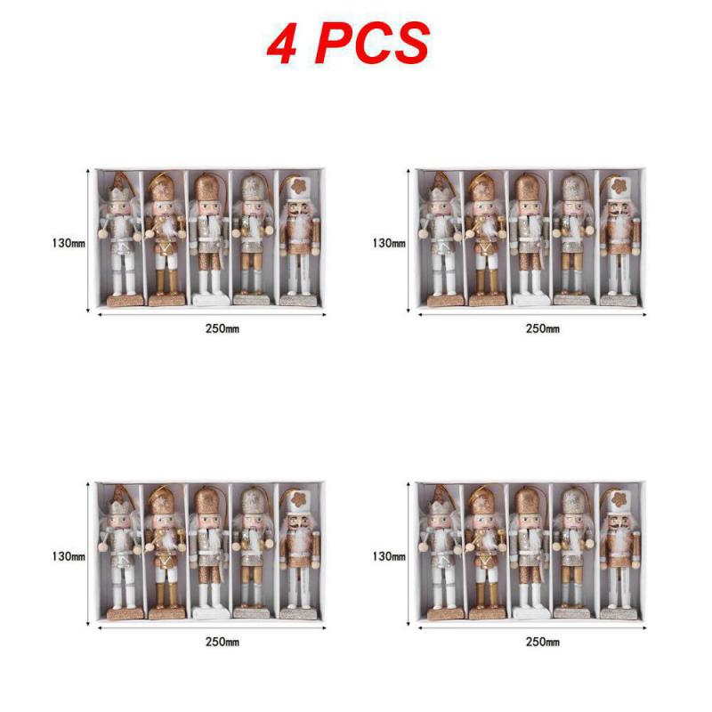 1~8PCS Nutcracker Wooden Doll Christmas Nutcracker Figurines Vintage Handcraft Puppet Crafts Festival Creative Ornament Dolls