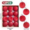 12pcs Velvet Christmas Balls Christamas Tree Pendant