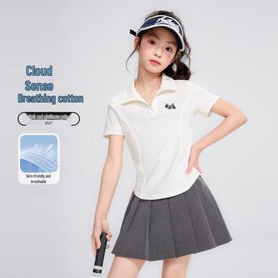 Girls' Sporty Breathable Polo T-Shirt