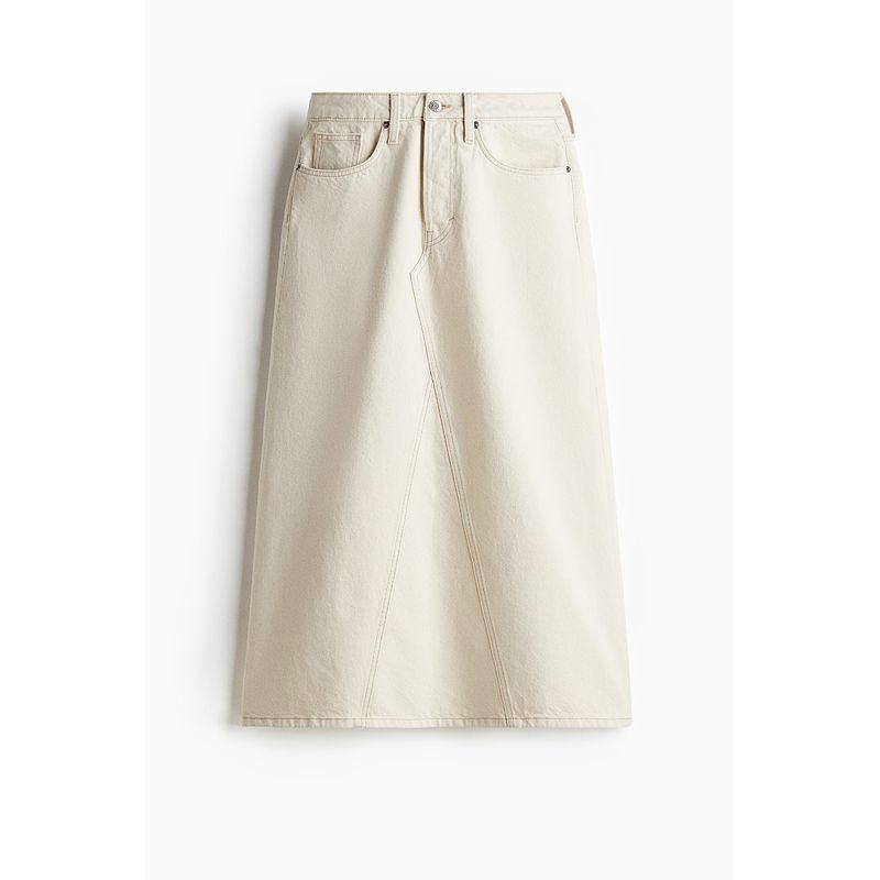 

HM 2025 New Fall Women s Clothing Fashion Casual Casual A- line Denim Skirt 1258305 Cream color 165/80
