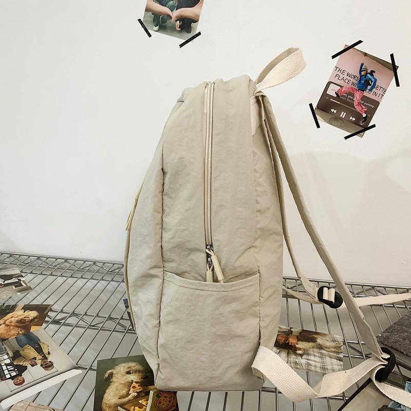Backpack Women Simple Style Fashionable Nylon Outdoor Light Waterproof Travel Bag Large Capacity Schoolbag Junior High School Students