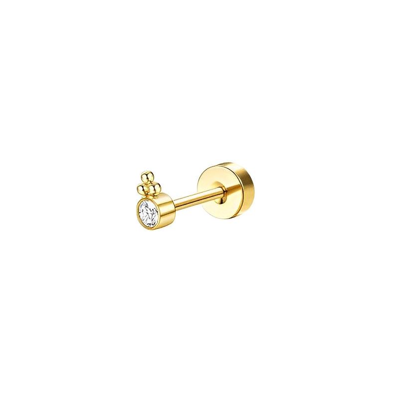 Bobisty 1pz Orecchini in Acciaio Inossidabile Chirurgico per Donna Delicato Stud Piatto Orecchino Cerchio Cartilagine per Orecchie Sensibili
