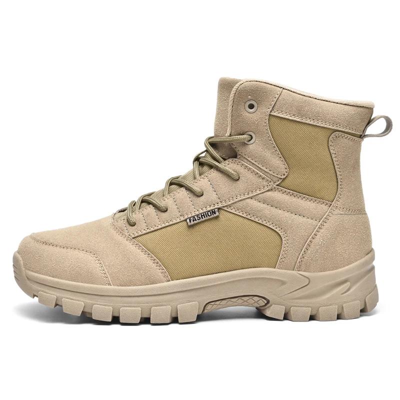 Fashion Winter Boots Men's Outdoor Hiking Shoes Suede High Top Hiking Men's Shoes Platform Boots Work Ankle Boots Desert Training Shoes