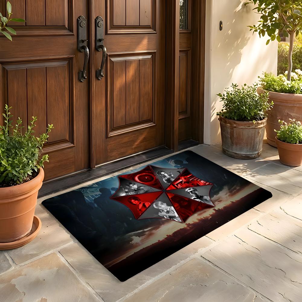 Tappetino Morbido Tappeto in Flanella Antiscivolo Assorbente per Bagno Camera da Letto Decorazione Casa Film Horror Umbrella Corporation anime