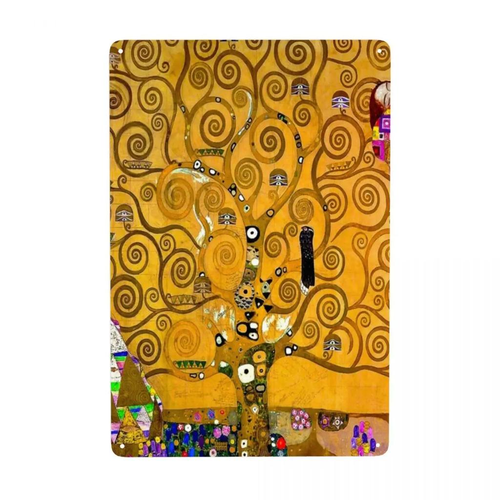Custom Der Kuss von Gustav Klimt Metallschild Vintage Malerei Kunst Blech Dekorative Schilder Plakette Tor Garten Hof Man Cave Bar Wand