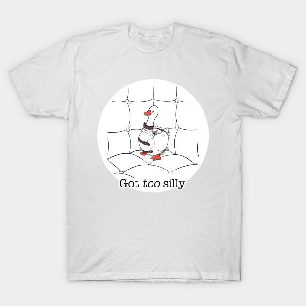 Men Black Print T-shirt Goose- Got Too Silly No-Cut Transfer Paper Print Cotton Tshirt 2XL