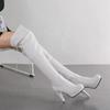 Women's high-heeled boots, sexy European and American style autumn and winter new waterproof table, fine-heeled large-size knee boots