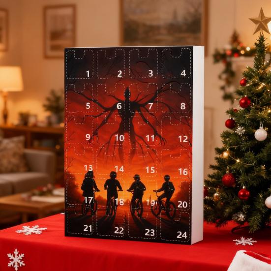 Stranger Things Advent Calendar 24 Day Christmas Countdown Box Multi-Functional Holiday Decorations for Kids Rooms Cars And Parties Festive Gift